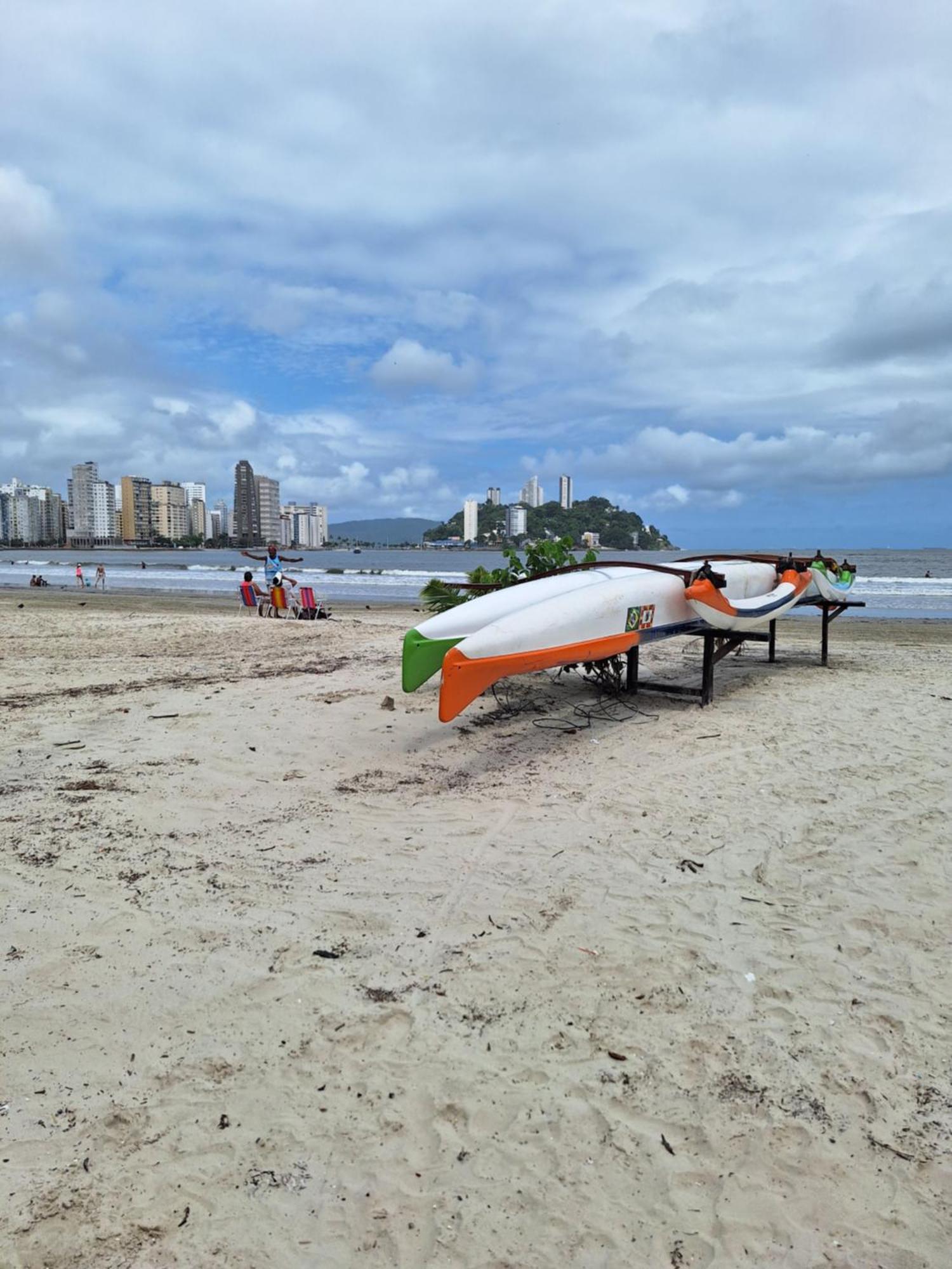 Pe Na Areia Gonzaguinha Sao Vicente Apartment Exterior foto